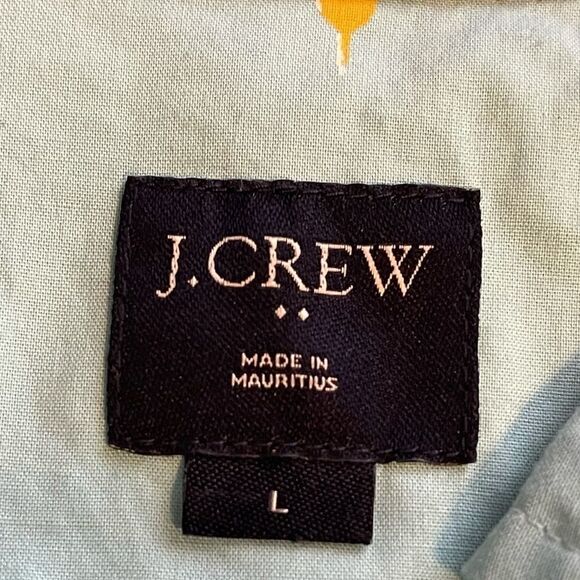 Large J Crew Teal LS Shirt with Buoys and Bobbers Small Print - Picture 4 of 4